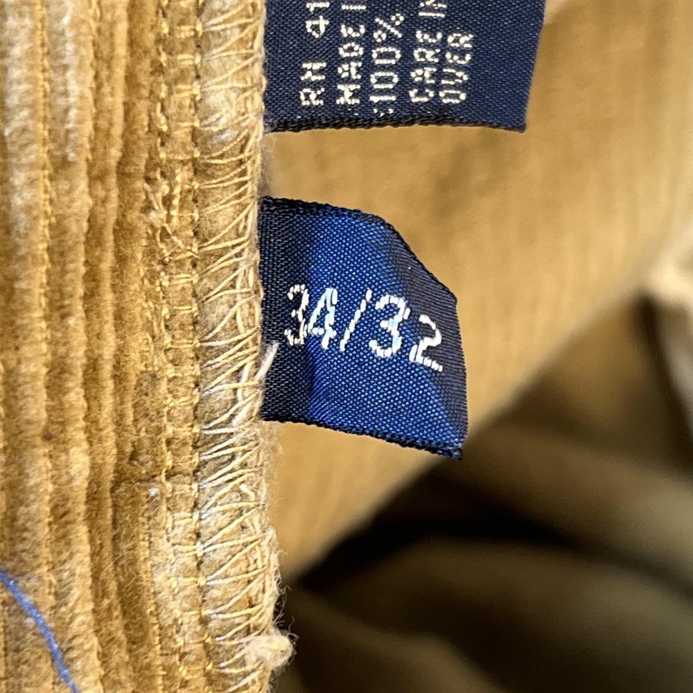 Polo Ralph Lauren Philip Pants Men 34x32 Beige Corduroy Classic Fit Dress(34x30) - Picture 13 of 13